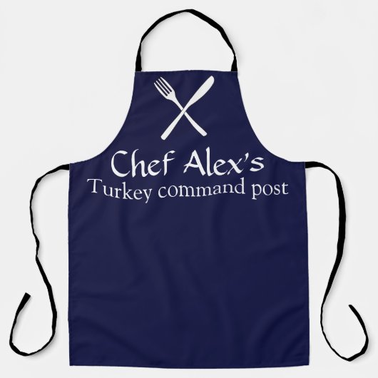 Aangepaste 'Turkey Command Post' Thanksgiving Schort (Voorkant)