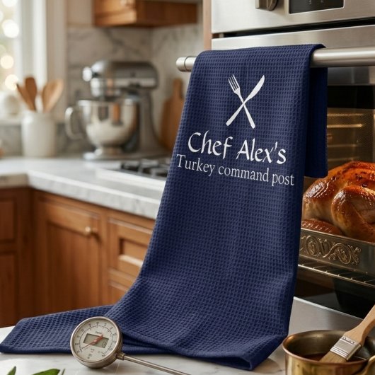 Aangepaste 'Turkey Command Post' Thanksgiving Theedoek