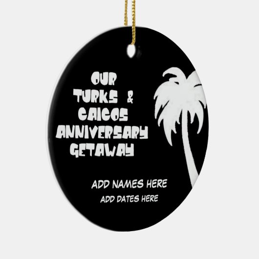 Aangepaste Turks- en Caicoseilanden Jubileum Keramisch Ornament (Rechts)