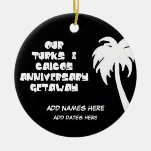 Aangepaste Turks- en Caicoseilanden Jubileum Keramisch Ornament