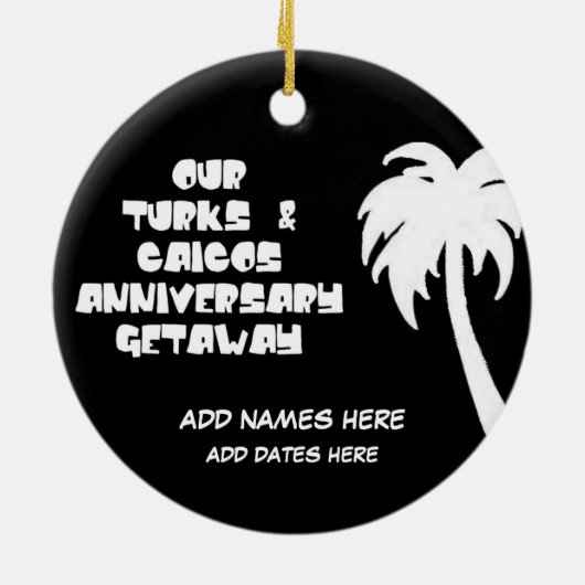 Aangepaste Turks- en Caicoseilanden Jubileum Keramisch Ornament (Achterkant)