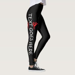 Aangepaste Turnen Naam Design Over Zwart Leggings