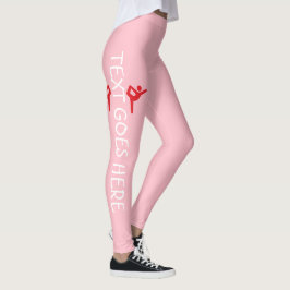 Aangepaste Turnnaam Ontwerp Over Blush Roze Leggings