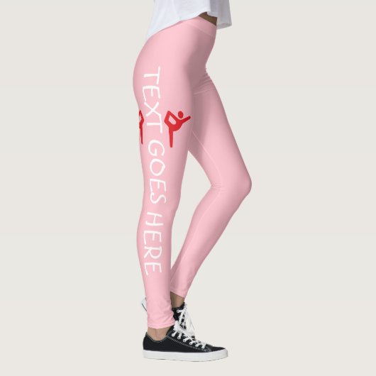 Aangepaste Turnnaam Ontwerp Over Blush Roze Leggings (Rechts)