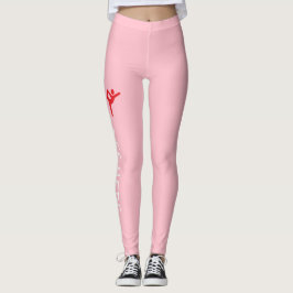 Aangepaste Turnnaam Ontwerp Over Blush Roze Leggings