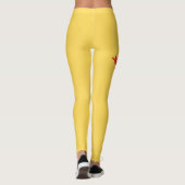 Aangepaste Turnnaam Ontwerp Over Mosterdgeel Leggings (Achterkant)