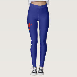 Aangepaste Turnnaam Ontwerp Over Navy Blauwe Leggings