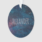 Aangepaste turqouise Galaxy Paint Sparkles Ornament (voorkant)