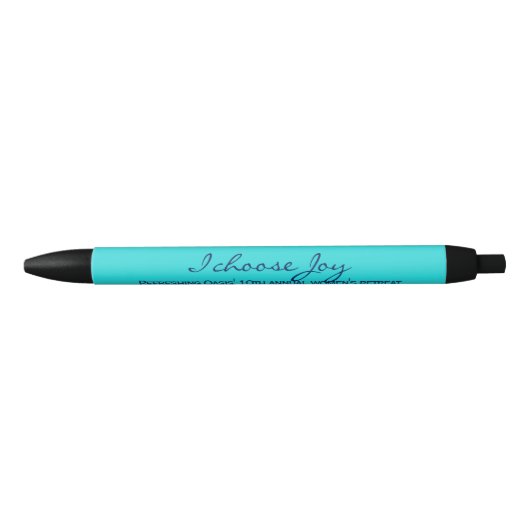 Aangepaste Turquoise Aqua Blue Moderne Joy Church Zwarte Inkt Pen (Voorkant)