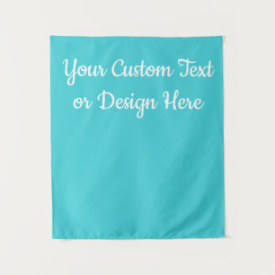 Aangepaste Turquoise Banner Gepersonaliseerd Vrijg Wandkleed