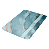 Aangepaste Turquoise Blauwgroen Gold Marble Agate Badmat (Gekanteld)