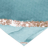 Aangepaste Turquoise Blauwgroen Gold Marble Agate Korte Tafelloper (Hoek)