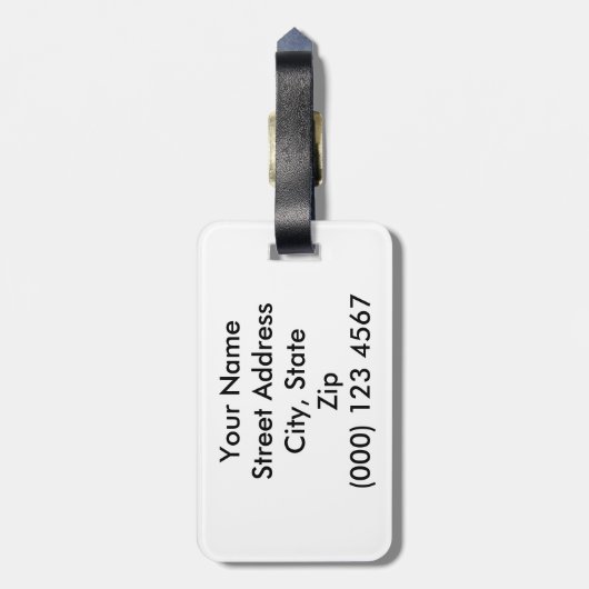 Aangepaste Turquoise Blue Leopard Animal Print Bagagelabel (Achterkant verticaal)