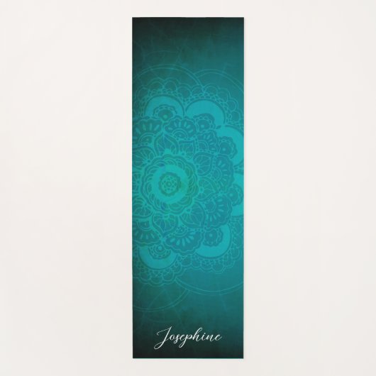 Aangepaste Turquoise Blue Mandala Yogamat (Voorkant)