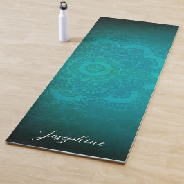Aangepaste Turquoise Blue Mandala Yogamat