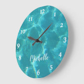 Aangepaste Turquoise Blue Water Wall klok (Hoek)