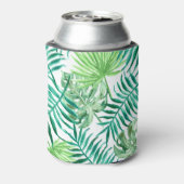 Aangepaste, turquoise- en groene tropische palmbla blikjeskoeler (Blikje Achterkant)