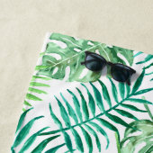 Aangepaste, turquoise- en groene tropische palmbla strandlaken (In situ)