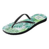Aangepaste, turquoise- en groene tropische palmbla teenslippers (Schuin)