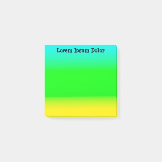 Aangepaste Turquoise, Groen en Geel Post-it® Notes (Voorkant)