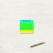 Aangepaste Turquoise, Groen en Geel Post-it® Notes (Op bureau)