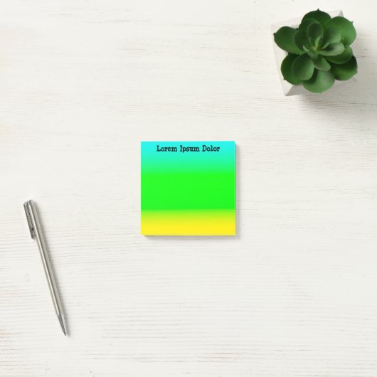 Aangepaste Turquoise, Groen en Geel Post-it® Notes (Kantoor)