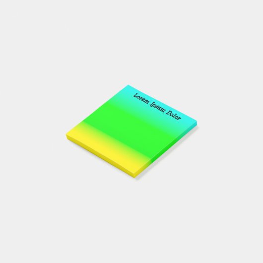 Aangepaste Turquoise, Groen en Geel Post-it® Notes (Schuin)