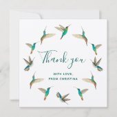 Aangepaste Turquoise Hummingbird Hartelijk dank Kaart (Voorkant)