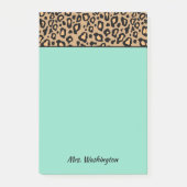 Aangepaste Turquoise Leopard Teacher Post It Notes (Voorkant)