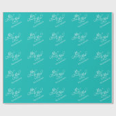 Aangepaste Turquoise Mijnheer en Mevrouw Cadeaupapier (Vlak)