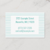 Aangepaste "Turquoise Strips" (UK/Euro) Visitekaartje (Achterkant)