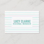 Aangepaste "Turquoise Strips" (UK/Euro) Visitekaartje (Voorkant)