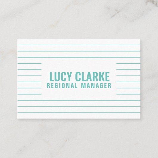 Aangepaste "Turquoise Strips" (UK/Euro) Visitekaartje (Voorkant)