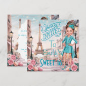 Aangepaste Turquoise Sweet 16 in Parijs Kaart (Voorkant / Achterkant)