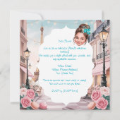 Aangepaste Turquoise Sweet 16 in Parijs Kaart (Achterkant)