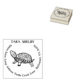 Aangepaste Turtle Extra lang retouradres Rubberstempel (Gestempeld)