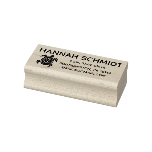 Aangepaste Turtle Hand Teken Naam Rubberstempel (Stempel)