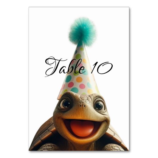 Aangepaste Turtle Tafelkaarten, Kaart (Voorkant)