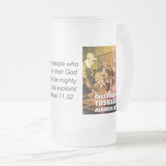 Aangepaste TUSKEGEE AIRMEN DAAG Matglas Bierpul (Voorkant rechts)