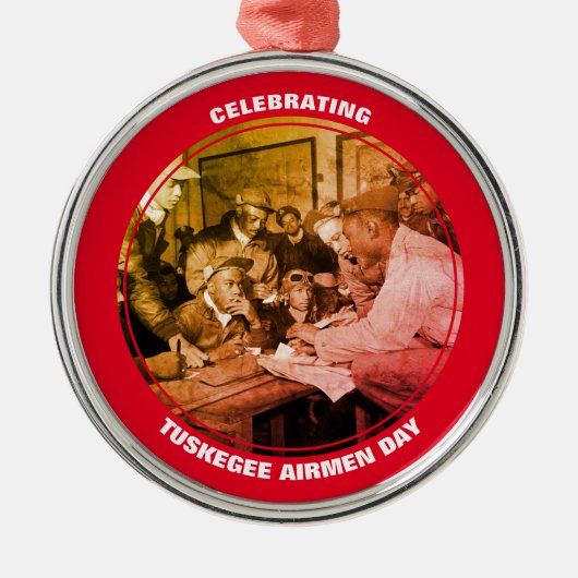 Aangepaste TUSKEGEE AIRMEN DAAG Metalen Ornament (Voorkant)