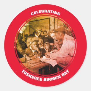 Aangepaste TUSKEGEE AIRMEN DAAG Ronde Sticker