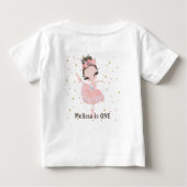 Aangepaste Tutu Cute Ballerina First Birthday Ba (Achterkant)