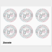 Aangepaste Tutu & Stropdas Geslacht Onbekend Baby  Ronde Sticker (Vel)