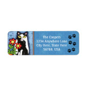 Aangepaste Tuxedo Cat Art retour adreslabels Etiket (Voorkant)