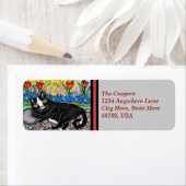 Aangepaste Tuxedo Cat retouradreslabels Etiket (Insitu)