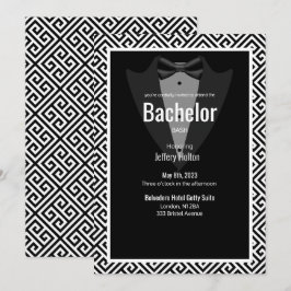 Aangepaste tuxedo voor zwarte bachelor save the date