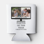 Aangepaste tv na het jaar grappige vader 2 foto blikjeskoeler (Achterkant)