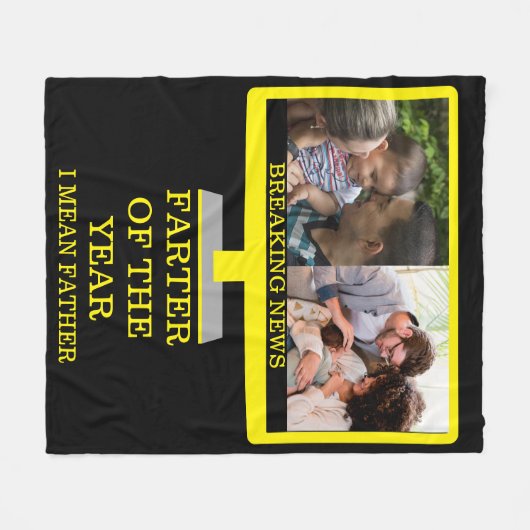 Aangepaste tv na het jaar grappige vader 2 foto fleece deken (Voorkant (Horizontaal))