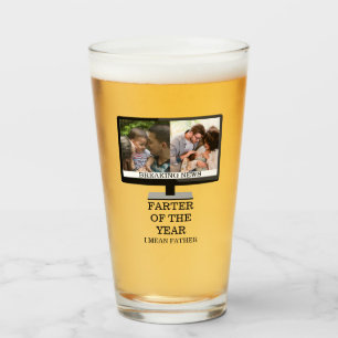 Aangepaste tv na het jaar grappige vader 2 foto glas