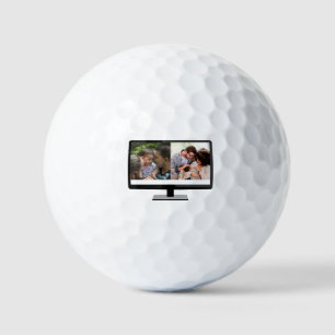Aangepaste tv na het jaar grappige vader 2 foto golfballen